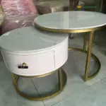 Bàn Trà Sofa Cặp Mặt Đá Khung Chân Kim Loại  KS-SF-BT017( Mặt Đá Đen / Mặt Đá Trắng / Khung Chân Kim Loại Màu Vàng/ Màu Đen) - Ảnh 7