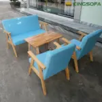 Bộ Bàn Ghế Sofa Cafe Gỗ KingSofa KS-SF-13001A (Sofa phòng khách/ Sofa cafe/ Bàn chữ V) - Ảnh 8