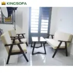 Bộ Bàn Ghế Sofa Cafe Gỗ KingSofa KS-SF-13001A (Sofa phòng khách/ Sofa cafe/ Bàn chữ V) - Ảnh 2