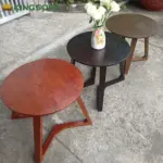 Bàn Trà Gỗ Mặt Tròn Chân V KingSofa KS-DL-013 (Gỗ cao su) - Ảnh 11