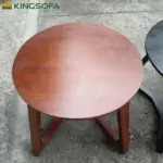 Bàn Trà Gỗ Mặt Tròn Chân V KingSofa KS-DL-013 (Gỗ cao su) - Ảnh 10