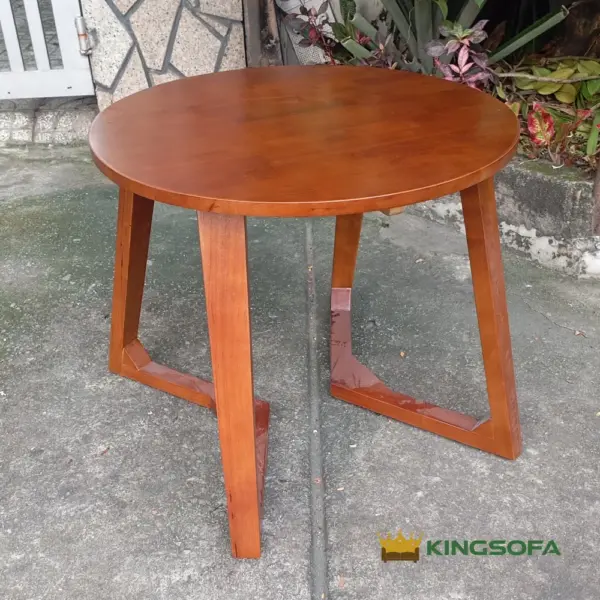 Bàn Trà Gỗ Mặt Tròn Chân V KingSofa KS-DL-013 (gỗ cao su)_02 Bàn Trà Gỗ Mặt Tròn Chân V KingSofa KS-DL-013 (gỗ cao su)_02