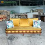 Bộ Bàn Ghế Sofa Gỗ Sồi KS-KH-1502 (Bộ Gồm: Ghế Sofa Băng, Ghế Sofa Đơn, Ghế Đôn, Bàn Trà Gỗ Hai Tầng Đan Mây) - Ảnh 10
