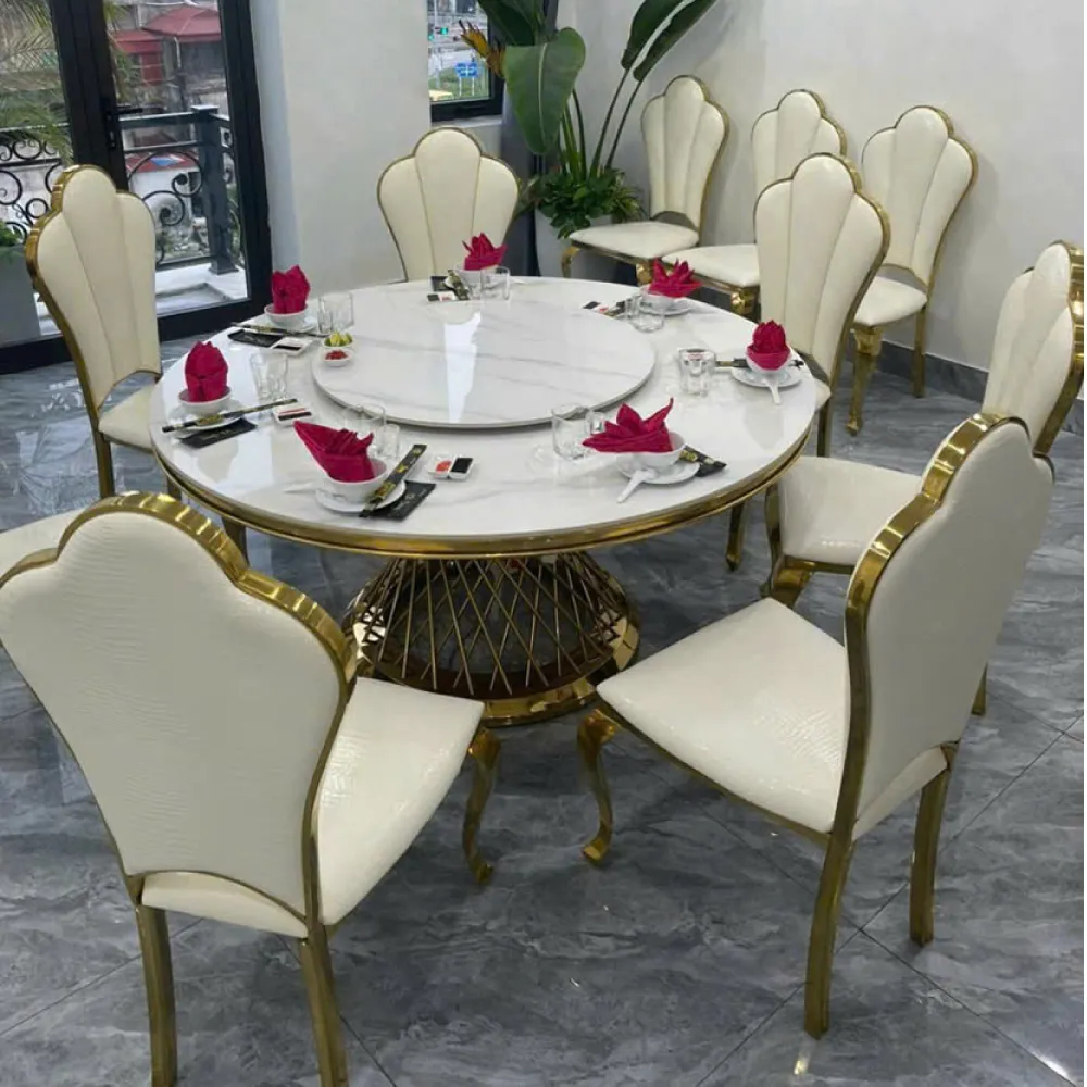 Bộ Bàn Ăn Hoa Mai Chân Mạ Vàng BA018-GA051( 6 Ghế- 8 Ghế ) Bo Ban An Hoa Mai Chan Ma Vang BA018 GA051 6 Ghe 8 Ghe 1 1