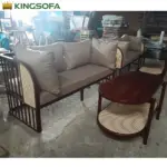 Bàn Trà Mây Elip Gỗ Sồi Cao Cấp Kingsofa KS-SK-0060 (Bàn Sofa Lớn/ Mặt Kính Cường Lực 5 Ly) - Ảnh 10