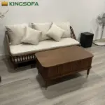 Bàn Trà Gỗ Cao Cấp Cửa Lùa KingSofa KS-SK-101 (Gỗ Tần Bì/ KT: D100*R55*H49cm) - Ảnh 6