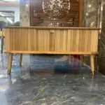 Bàn Trà Gỗ Cao Cấp Cửa Lùa KingSofa KS-SK-101 (Gỗ Tần Bì/ KT: D100*R55*H49cm)