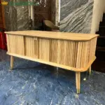 Bàn Trà Gỗ Cao Cấp Cửa Lùa KingSofa KS-SK-101 (Gỗ Tần Bì/ KT: D100*R55*H49cm) - Ảnh 2