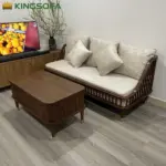 Bàn Trà Gỗ Cao Cấp Cửa Lùa KingSofa KS-SK-101 (Gỗ Tần Bì/ KT: D100*R55*H49cm) - Ảnh 5