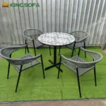 Ghế Cafe Sắt Đan Dây KingSofa KS-TH-015 (Có Nệm/ Không Nệm) - Ảnh 4