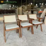 Ghế V-LEG Gỗ Tự Nhiên Mặt Nệm Tựa Mây KingSofa KS-SK-0077 (Gỗ Cao Su/ Gỗ Ash) - Ảnh 13