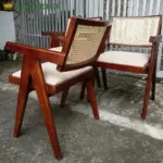 Ghế V-LEG Gỗ Tự Nhiên Mặt Nệm Tựa Mây KingSofa KS-SK-0077 (Gỗ Cao Su/ Gỗ Ash) - Ảnh 7