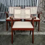 Ghế V-LEG Gỗ Tự Nhiên Mặt Nệm Tựa Mây KingSofa KS-SK-0077 (Gỗ Cao Su/ Gỗ Ash)