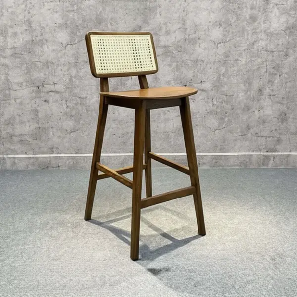 Ghế Bar Gỗ Tần Bì Tựa Mây Marcel Kingsofa KS-DL-BAR040 (Mặt Gỗ Mặt Nệm) (2) Ghế Bar Gỗ Tần Bì Tựa Mây Marcel Kingsofa KS-DL-BAR040 (Mặt Gỗ Mặt Nệm) (2)