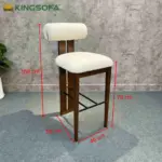 Ghế Bar Hippo Gỗ Tần Bì Đệm Ngồi Và Tựa Bọc Nệm Kingsofa KS-SK-BAR031 - Ảnh 4