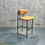 Ghế Bar Khung Sắt Mặt Nệm Tựa Lưng Kingsofa KS-SK-BAR038 - Ảnh 7