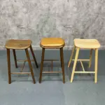 Ghế Bar Yên Ngựa Gỗ Cao Su Kingsofa KS-SK-BAR041 (Mặt Gỗ/ Mặt Nệm)