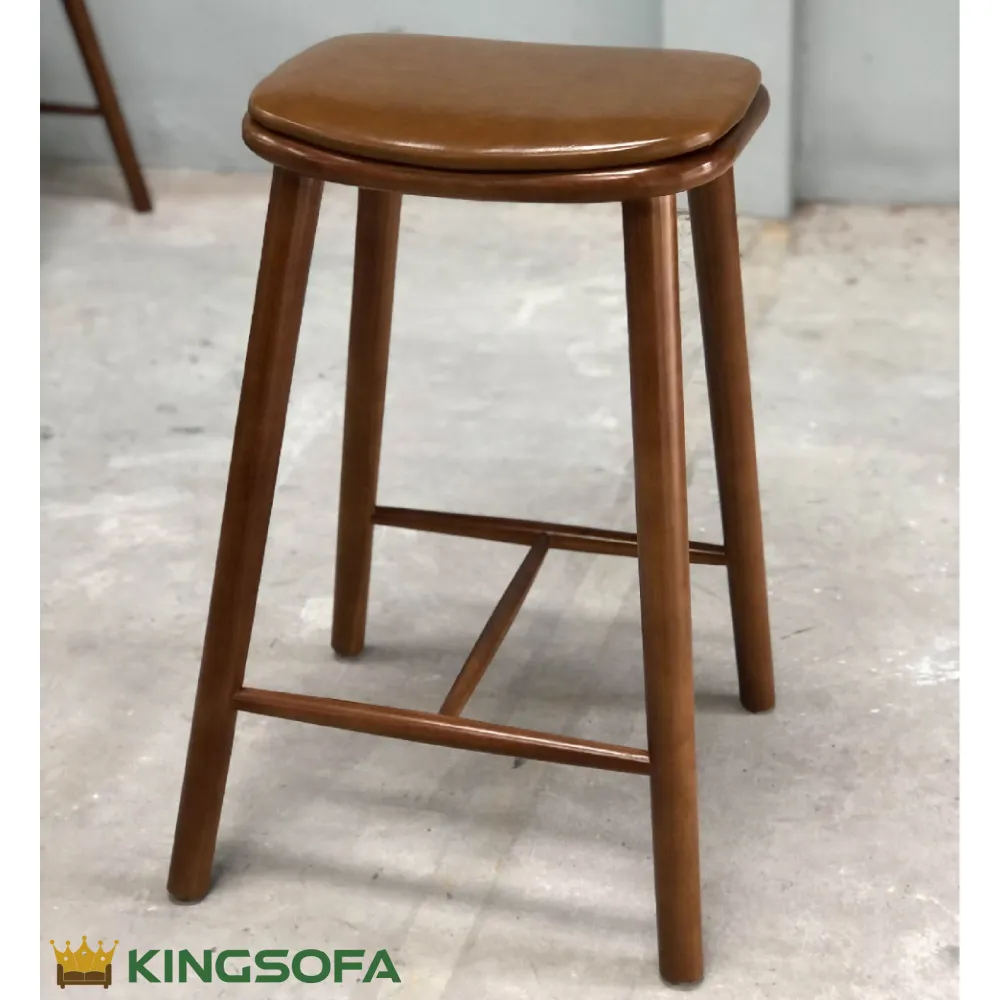 Ghế Bar Yên Ngựa Gỗ Cao Su Kingsofa KS-SK-BAR041 (Mặt Gỗ Mặt Nệm) (3) Ghe Bar Yen Ngua Go Cao Su Kingsofa KS SK BAR041 Mat Go Mat Nem 3