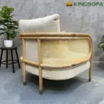 Ghế Sofa Đơn Headerfield Gỗ Tần Bì Lưng Mây Đệm Ngồi KingSofa KS-SK-0094 - Ảnh 3