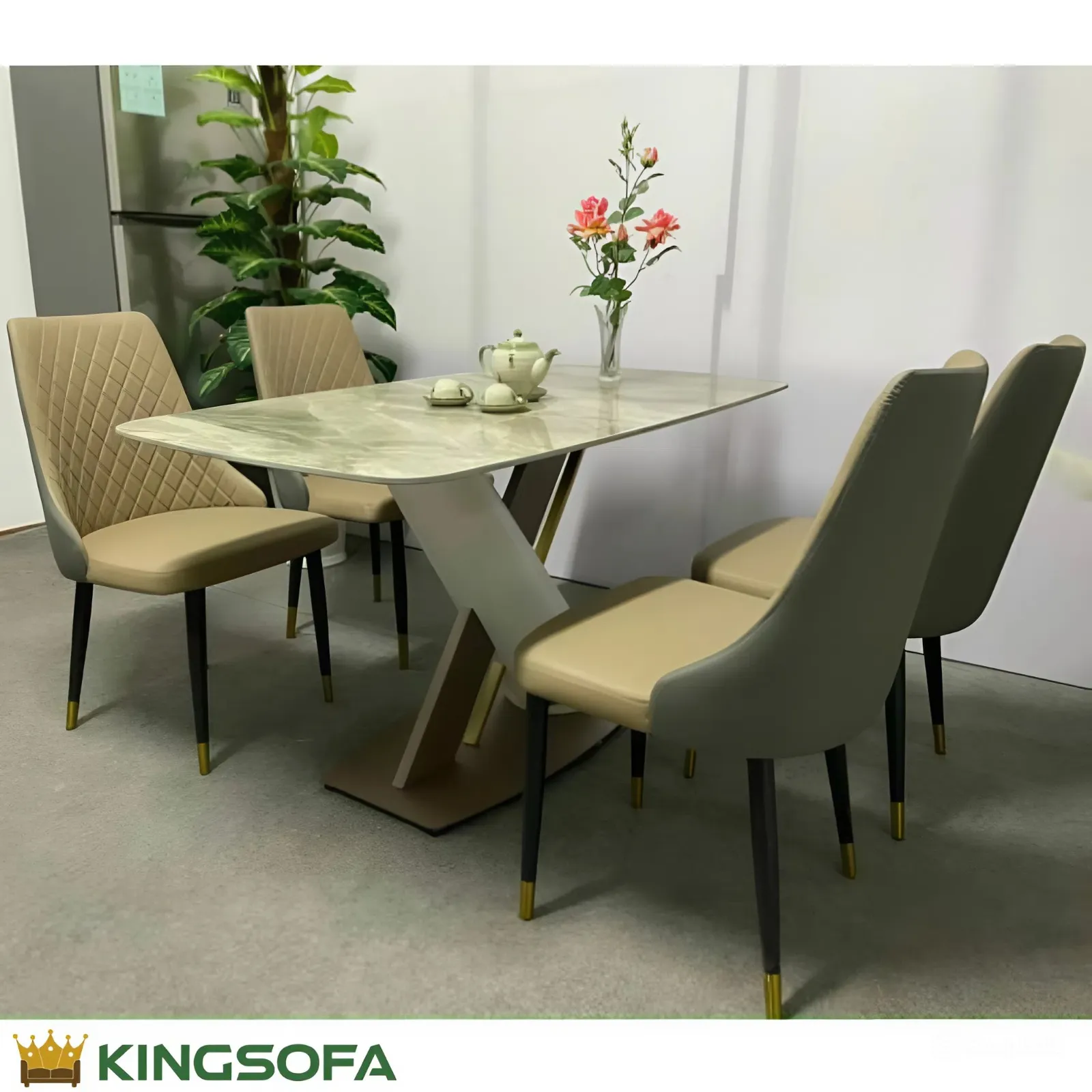 Bàn Ăn Chữ Nhật Mặt Đá Nhập Khẩu KS-BA025 (1) Ban An Chu Nhat Mat Da Nhap Khau KS BA025 1