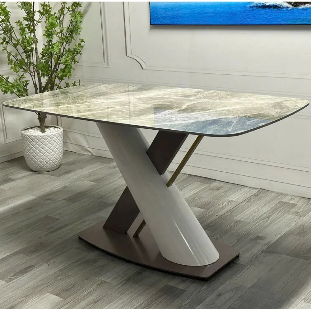 Bàn Ăn Chữ Nhật Mặt Đá Nhập Khẩu KS-BA025 (2) Ban An Chu Nhat Mat Da Nhap Khau KS BA025 2