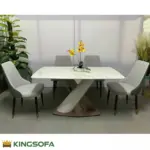 Bàn Ăn Chữ Nhật Mặt Đá Nhập Khẩu KS-BA025 - Ảnh 4