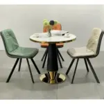 Bộ Bàn Trà Mặt Đá Tiếp Khách Nhập Khẩu KingSofa KS-GA016-BT019 (2 Ghế, 1 Bàn Tròn)