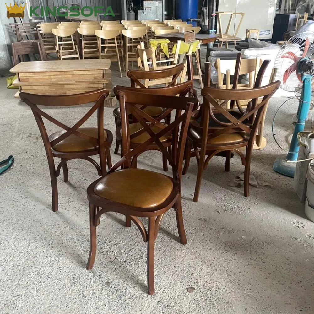 Ghế Bistro KingSofa KS-GF-14020 (Gỗ cao su Mặt ngồi gỗ) Ghe Bistro KingSofa KS GF 14020 Go cao su Mat ngoi go