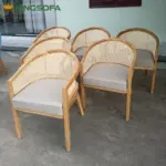 Ghế Gỗ Tần Bì Tựa Mây Mặt Nệm KingSofa KS-KH-010 (Ghế Ăn Nhà Hàng/ Ghế Phòng Khách/ Ghế Cà Phê) - Ảnh 3