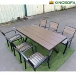 Bàn Sân Vườn Khung Nhôm Mặt Gỗ Nhựa Composite KS-BN034 - Ảnh 3