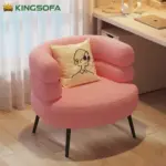 Ghế Sofa Thư Giãn Đơn Bo Tròn Vải Lông Cừu KS-AN-0003 (Ghế Trang Điểm/ Ghế Nail/ Sofa Thư Giãn) - Ảnh 4