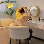 Ghế Sofa Thư Giãn Đơn Bo Tròn Vải Lông Cừu KS-AN-0003 (Ghế Trang Điểm/ Ghế Nail/ Sofa Thư Giãn) - Ảnh 3