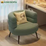 Ghế Sofa Thư Giãn Đơn Bo Tròn Vải Lông Cừu KS-AN-0003 (Ghế Trang Điểm/ Ghế Nail/ Sofa Thư Giãn) - Ảnh 5