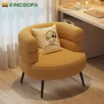 Ghế Sofa Thư Giãn Đơn Bo Tròn Vải Lông Cừu KS-AN-0003 (Ghế Trang Điểm/ Ghế Nail/ Sofa Thư Giãn) - Ảnh 6