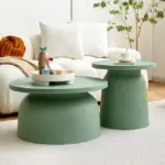 Bàn Trà Đôi Tròn Nhựa Đúc KS-HM-LH8056 (Bàn cafe/ Bàn Sofa)