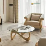 Bàn Trà Chân Gỗ Lượn Sóng Cao Cấp Kingsofa KS-TAP-BSF001 - Ảnh 5