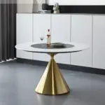 Bàn Tròn Xoay Mặt Đá Nhập Khẩu KS-BC05