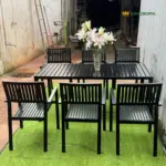 Bàn Ghế Sắt Sơn Tĩnh Điện Ngoài Trời KS-TH-0012 (Bàn/ Ghế/ Bộ 8 Ghế/ Bộ 10 Ghế) - Ảnh 5