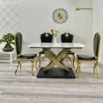 Bàn Ăn Mặt Đá Chân Inox Oval Chéo Nhập Khẩu KS-CB11 - Ảnh 5