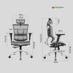 Ghế Công Thái Học Lưng Lưới Có Tựa Đầu KS-TP003 - Ảnh 2