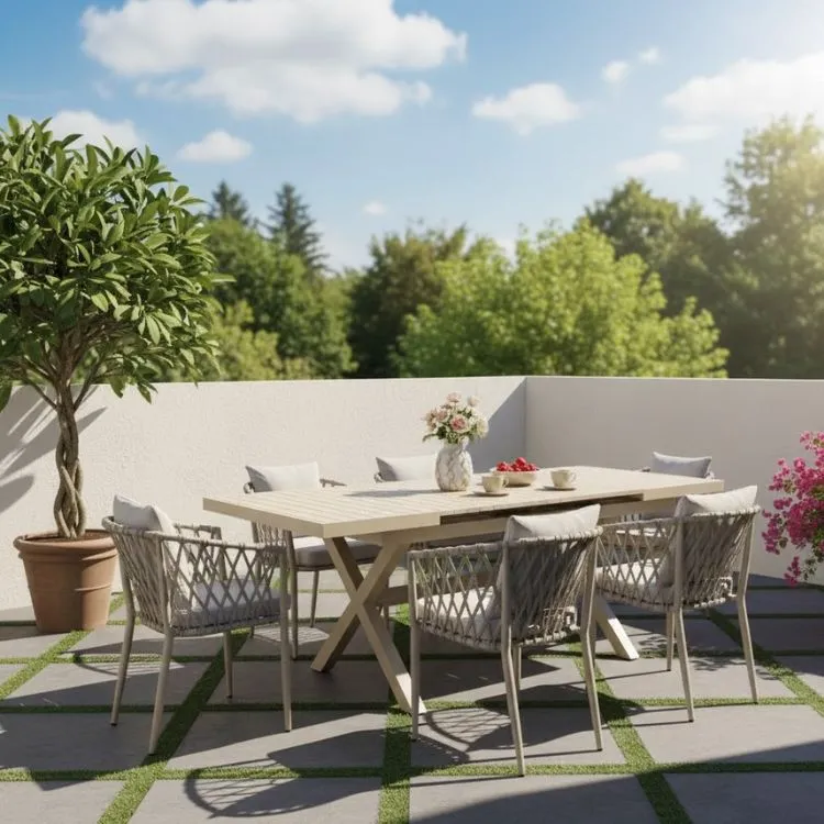 9 Bộ Bàn Ghế Nhôm Đúc Ngoài Trời KS-BN030-SV019 (Bộ 6 ghế) - Ảnh 1