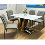 Bàn Ăn Mặt Đá Chân Inox Mạ Chữ Z Nhập Khẩu KS-CB12 - Ảnh 6