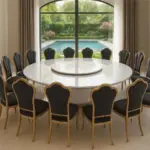 Bàn Ăn Mặt Đá Tròn Xoay 15 Chỗ Ngồi Cao Cấp BA050-GA051