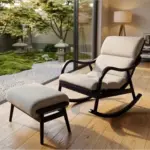Ghế Thư Giãn Bập Bênh Khung Gỗ Kèm Đôn Gác Chân KS-TG-29