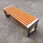 Ghế băng gỗ nhựa khung inox